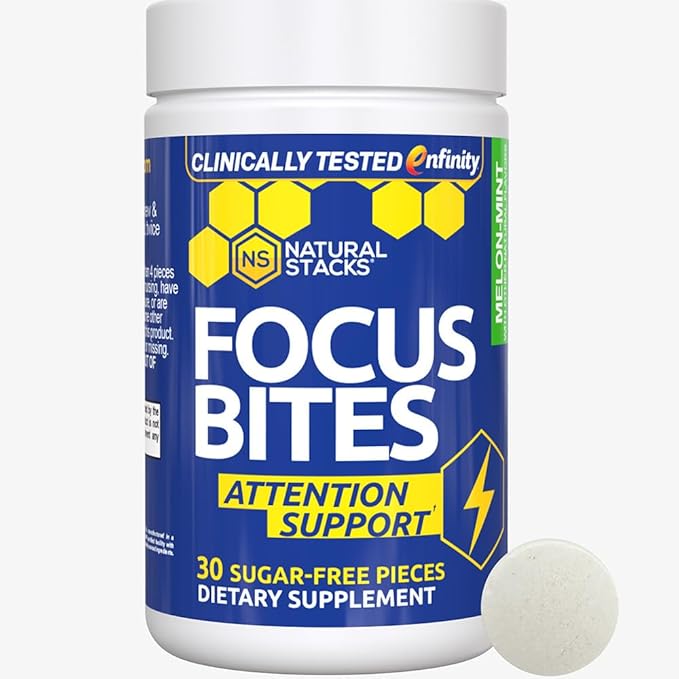 Paraxanthine Supplement 100mg - Caffeine Free Focus Supplement for Productivity & Attention Support - Clinically Tested Enfinity Paraxanthine - Jitter Free Energy Support - 30 Melon Mint Focus Bites