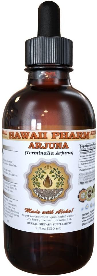 Arjuna Liquid Extract, Organic Arjuna (Terminalia Arjuna) Dried Bark Powder Tincture Herbal Supplement 2 oz
