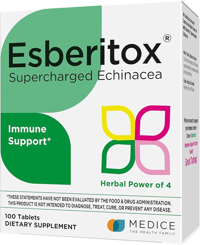 Supercharged Echinacea – Immune Support – Herbal Supplements - Wild Indigo Root - Purple Coneflower – Made in Germany – 100 Tablets