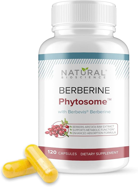 Berberine Phytosome with Berbevis, 550mg Enhanced Absorption Supplement for Metabolic Support & Heart Health, Highly Bioavailable Berberine Complex, Gluten-Free, Non-GMO, 120 Vegetarian Capsules