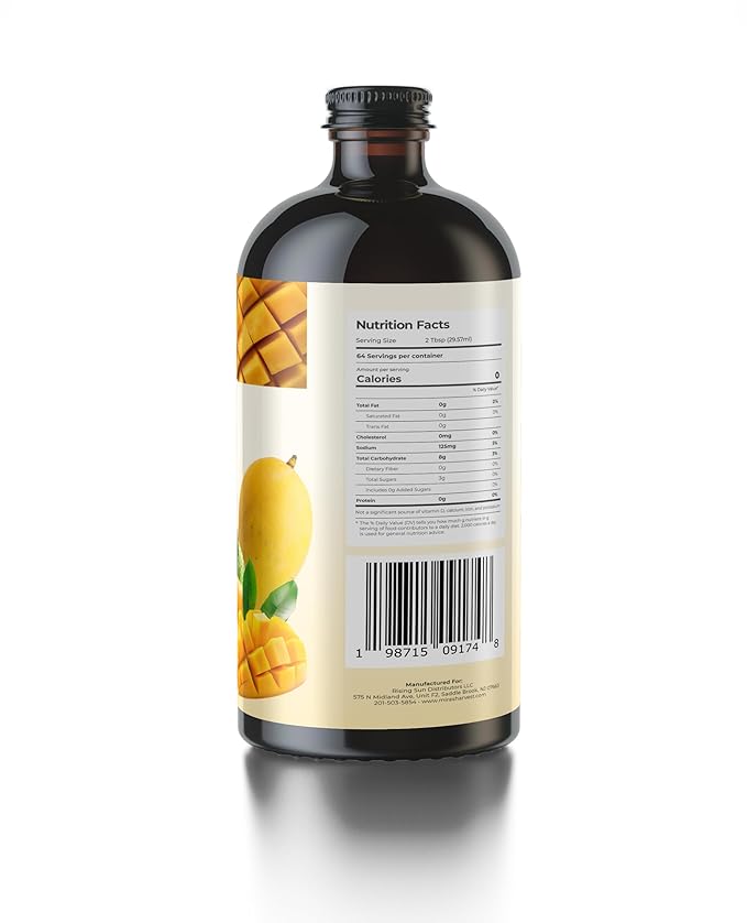 Mira's Harvest Soursop Bitters Liquid Mango Flavor, Premium Grade For Immune Boost, with Irish Moss, Burdock Root, African Mango 16oz