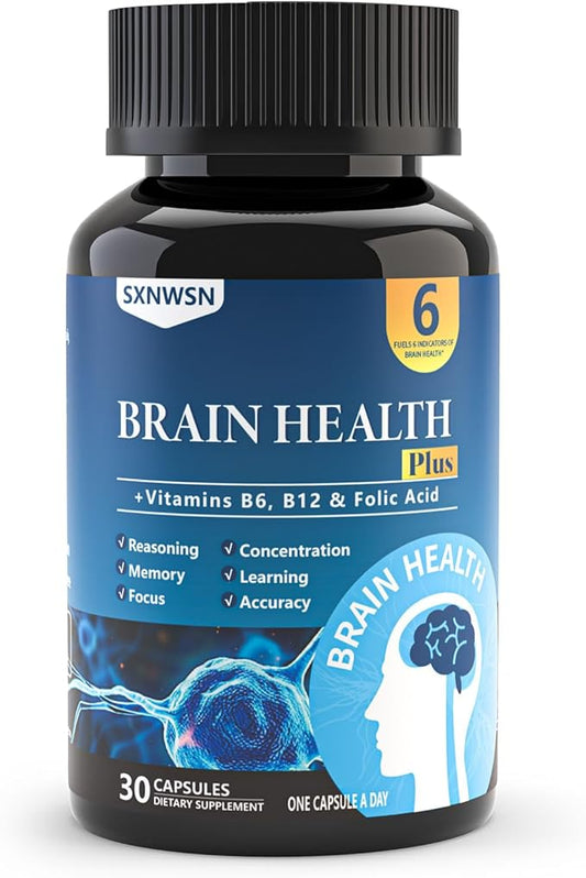 Phosphatidylserine Complex with B6, B12 & Folate - Cognitive Function Support for Mental Clarity & Stress Support, 120 Vegetarian Capsules [Contains Soy]