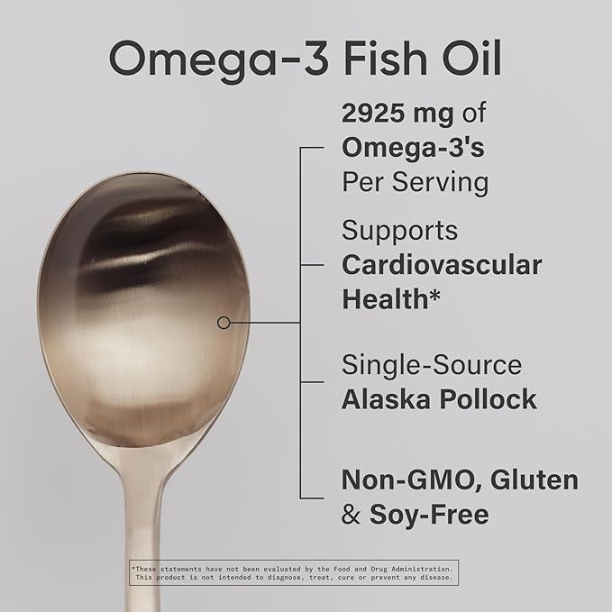 Sports Research® Omega-3 Fish Oil 4685mg - Sourced from Wild Caught Alaska Pollock - Natural Lemon Flavor, MSC Certified Sustainable - 8oz (48 Servings)