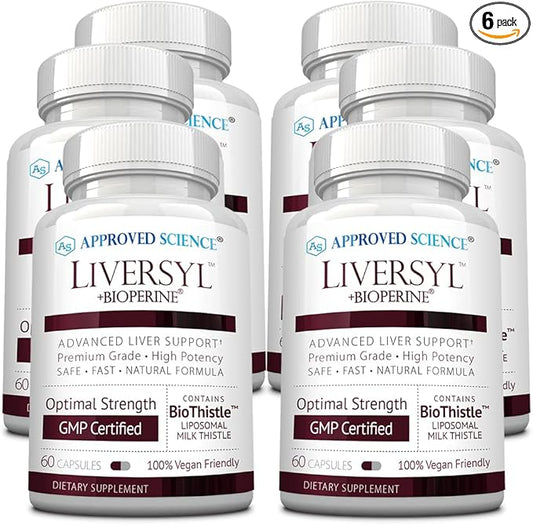 Approved Science Liversyl - Milk Thistle, Artichoke Extract, and Bioperine - Vegan - 360 Count - 6 Month Supply - Made in USA