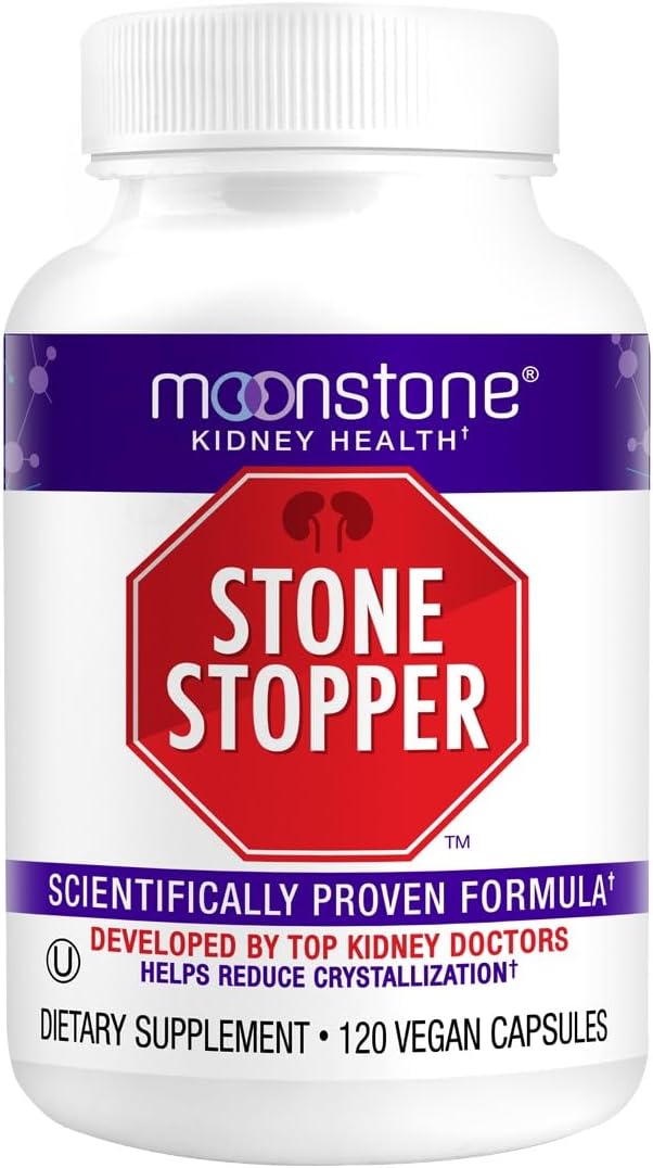 Stone Stopper Capsules, Kidney Stone Prevention, Calcium Oxalate Protector, Alkali Citrate Support Supplement, Developed by Urologists to Support Kidney Health, 30 Day Supply (120 Count)