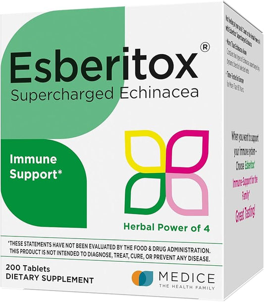Supercharged Echinacea – Immune Support – Herbal Supplements - Wild Indigo Root - Purple Coneflower – Made in Germany – 200 Tablets