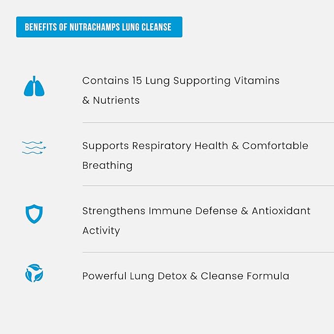 NutraChamps Mullein Leaf Extract for Lung Detox 3000mg Extra Strength Lung Cleanse for Smokers, Mullein Capsules Lung Support Supplement for Respiratory Lung Health