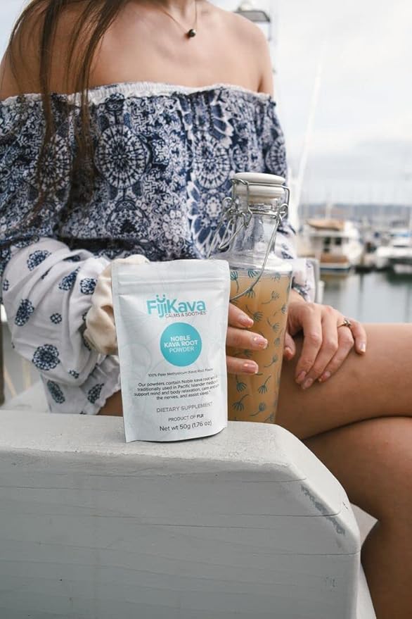 FijiKava Instant Kava Kava Powder 500g – Premium Kava Root Powder with High Kavalactone Content – Natural Relaxation Aid for Calmness, Stress Relief, and Sleep Support – Easy-to-Mix