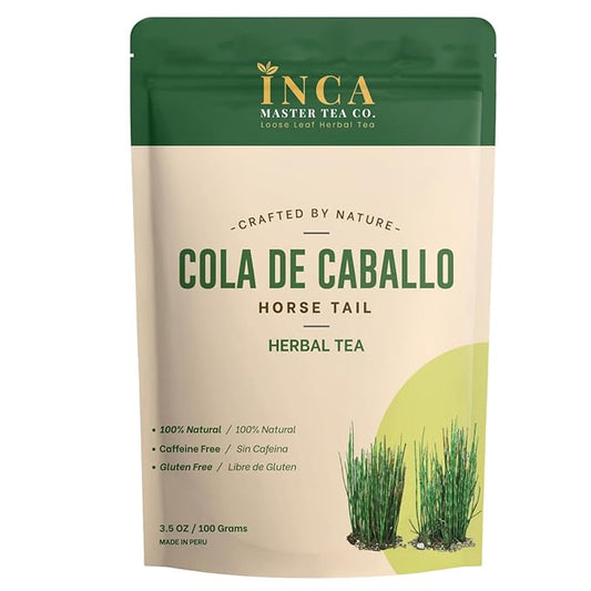 Inca Master Tea Cola De Caballo Hierba, Horsetail Tea in Loose Leaf Form - 3.5 Ounces of Cola DE Caballo Herbs - Sourced From Peru