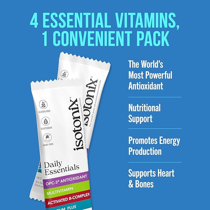 Isotonix The Ultimate Protocol | Daily Essentials Vitamin Pack & H2TAB Hydrogen Water Tablets | Supports Energy, Hydration, Recovery, Mental Clarity & Immune Health - 30 Count - Unflavored