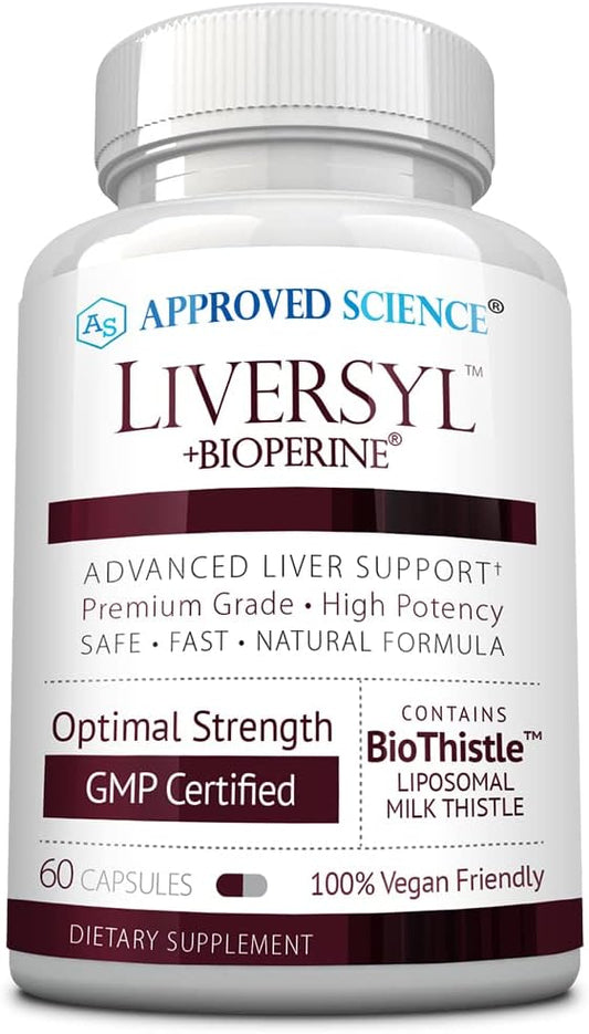 Approved Science Liversyl - Milk Thistle, Artichoke Extract, and Bioperine - Vegan - 60 Capsules - Made in The USA