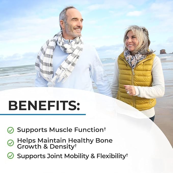 High Absorption Bone Strength Supplement - Gentle Non-Constipating Bone Health Supplement for Women & Men with 9-in-1 Complex with Calcium Magnesium Zinc D3 K2 & More - 3rd Party Tested - 2 Months