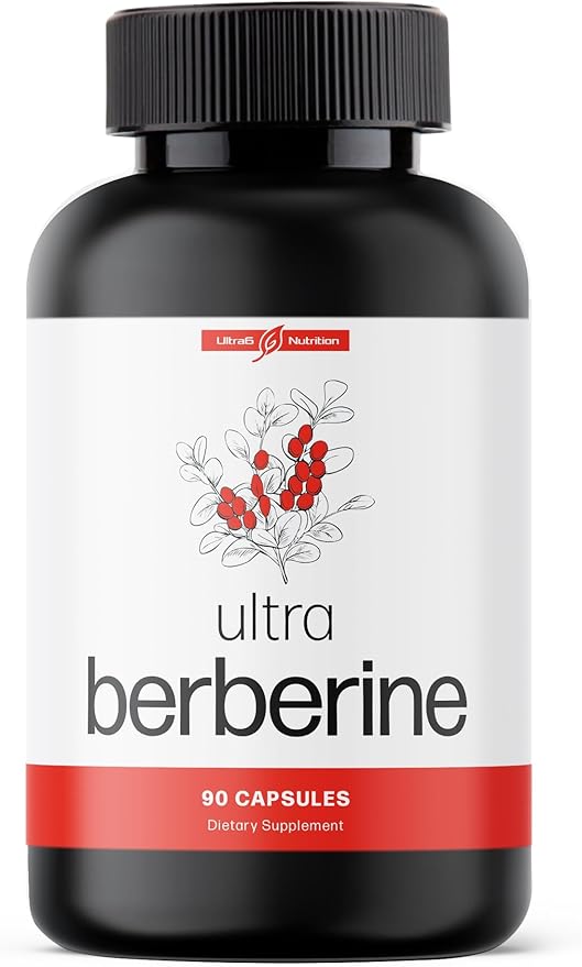 Ultra Berberine Supplement Capsules 600mg (1200mg to 1800mg Daily) – Pure Berberine HCL Supplement to Support Metabolism & Daily Vitality – Vegan, Gluten-Free Diet Supplements (90 Capsules)