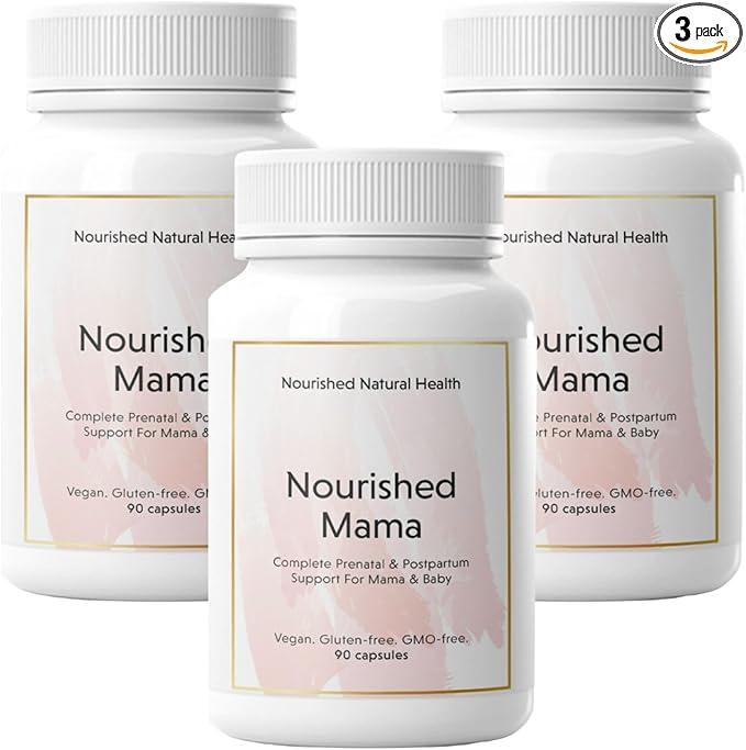 Nourished Mama Prenatal Multi Vitamin - Vegan Multivitamin for Preconception, Pregnancy, Postpartum and Breastfeeding Support - Iron-Free with Methylated Folate & High Dose Choline - 270 Capsules