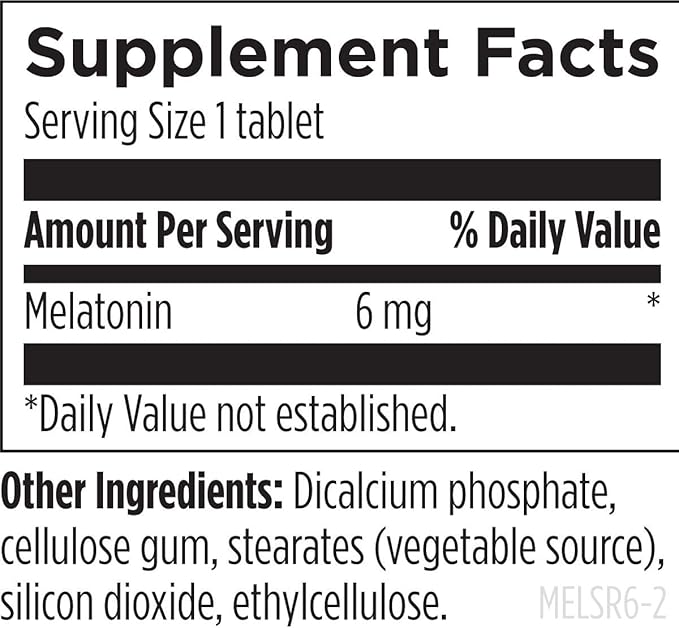 Designs for Health Time Release Melatonin SRT - Melatonin Supplement for Sleep - Sleep Supplement for Adults, 6mg Per Tablet - Vegan + Non-GMO (60 Tablets)