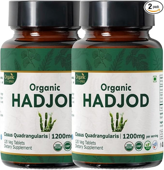 Hadjod 120 Tablets – USDA Organic Cissus Quadrangularis – Supports Joint Strength & Mobility* - Pack of 2