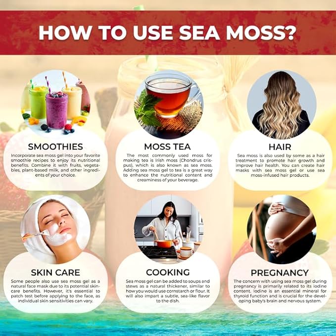 Irish Sea Moss Gel Raw - Wildcrafted Superfood Seamoss Gel - Strawberry Banana Flavor, Vitamin and Mineral-Rich from Pristine Caribbean Waters, Immune and Digestive Health Support - 10 oz.