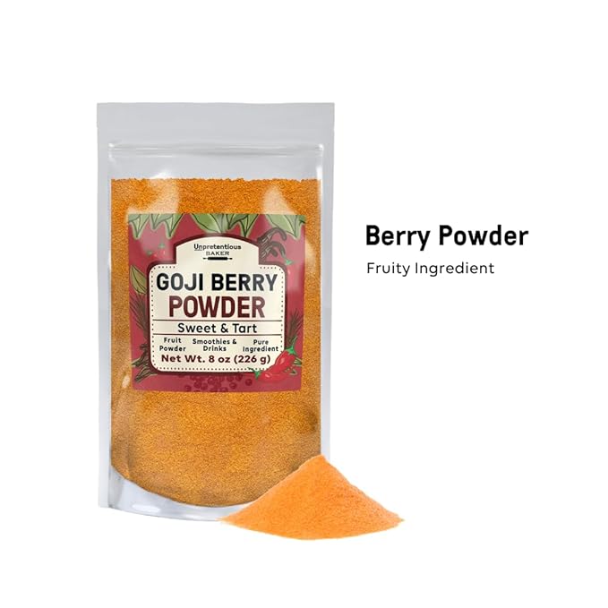 Unpretentious Goji Berry Powder, Drink & Smoothie Mix-in, Sweet & Tart, Fruity Ingredient (8 Ounce)