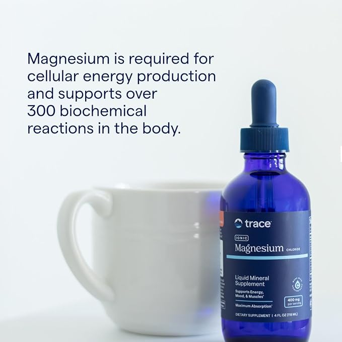 Trace Minerals Ionic Magnesium 400mg - Brain Health & Energy Support Supplement - Liquid Supplement to Aid Immune Health - Daily Supplement with Essential Minerals - 4 fl oz (64 Servings)