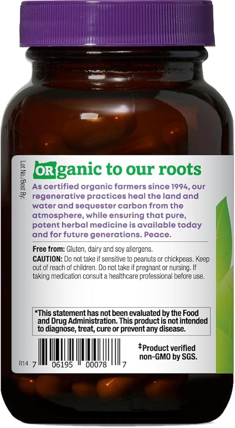 Oregon's Wild Harvest Red Clover Capsules, Non-GMO Organic Herbal Supplements, 90 Count,Organic Red Clover Blossoms and Leaf (Trifolium pratense), Non-GMO Vegan Capsules and Nothing Else