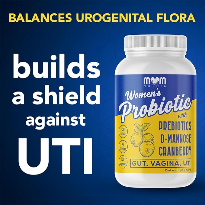 Probiotic for Women - Vaginal, Gut, UT, pH Balance, Feminine & Digestive Health - Prebiotics with Probiotics, Cranberry, D-mannose - Bifidobacterium and Lactobacillus - 120 Capsules