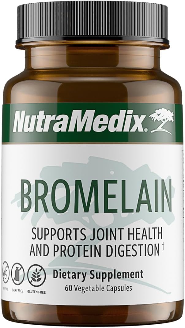 NutraMedix Bromelain Supplements - Proteolytic Enzymes from Pineapple Stems + Bromelain 1,000mg - Designed to Offer Digestion, Exercise and Joint Support - Gluten, Soy and Dairy-Free (60 Capsules)