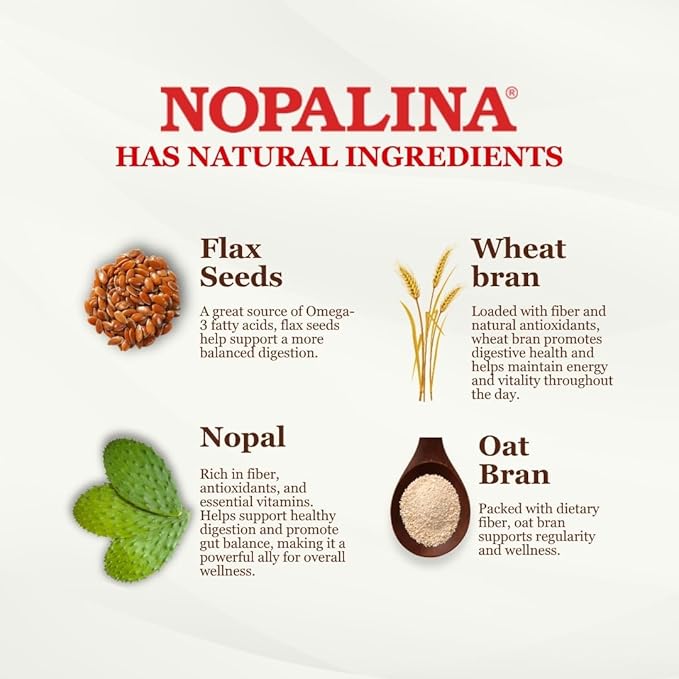 Nopalina Fiber Formula | Pineapple | 1 Lb Bag | 30 Servings | Flax Seed, Psyllium, Oat and Wheat Bran, Omega 3, 6 & 9 | Can Help with Regularity & More | The Original