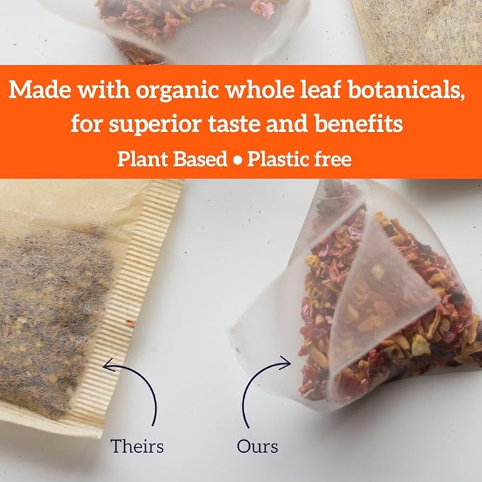 HOTTEA MAMA | Get Up & Glow | Organic Hibiscus Fruit Blend | Caffeine-Free | Antioxidant, Vitamin C | 14 Whole Leaf Biodegradable Tea Bags