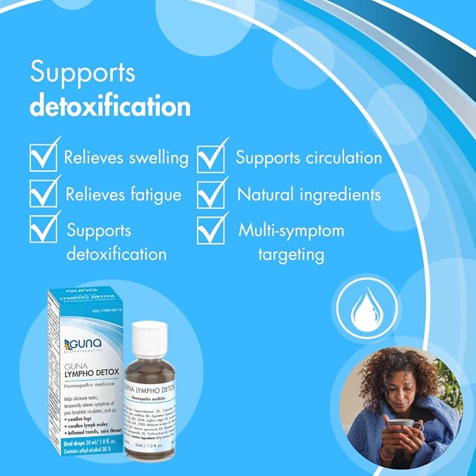 Guna Lympho Detox – Homeopathic Lymphatic System Supplement, Lymph Node Detox Cleanse, Lymph System Drainage - 30 mL (1 fl oz)