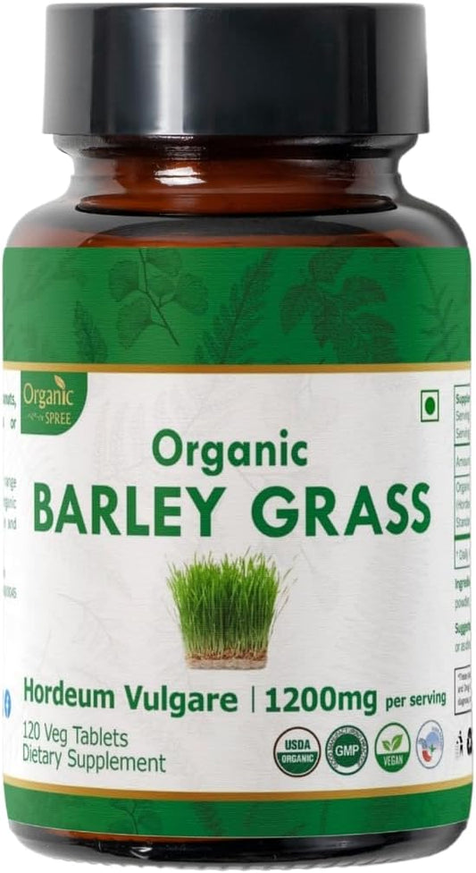 Barley Grass 120 Tablets | USDA Organic Certified |Hordeum Vulgare(Barely Grass) | Supports Detox & Immune Health | Dietary Supplement120tab