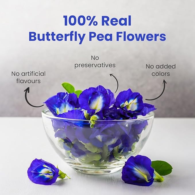 BLUE TEA - Butterfly Pea Flower Herbal Tea (1.76 Oz) | DETOX TEA | Iced Teas, Coolers, Cocktails | Caffeine Free - Gluten Free - Non-GMO | Pet Jar Pack