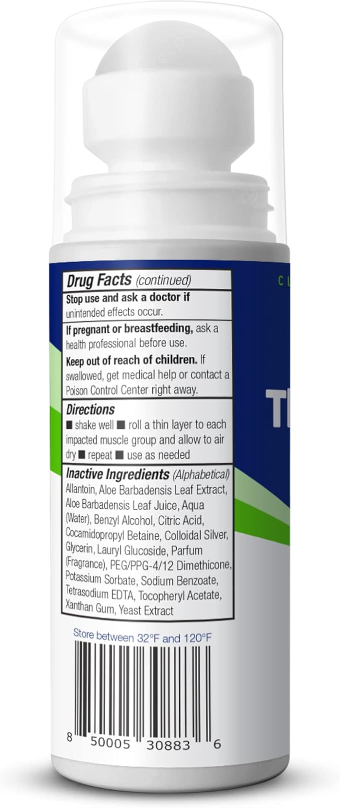 Theraworx Relief for Muscle Cramps Roll-On Fast-Acting Muscle Spasm, Leg Soreness with Magnesium Sulfate - 2.5 oz - 1 Count