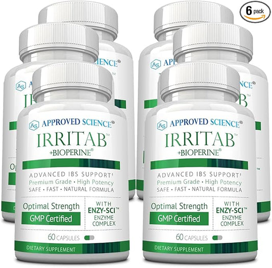 Approved Science Irritab - Natural Digestive Enzyme Support - Total Support - 6 Month Supply