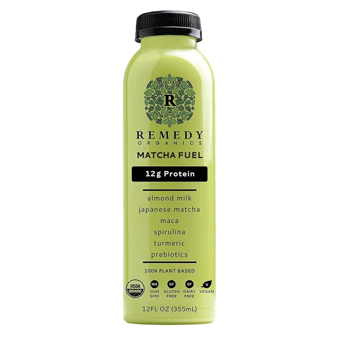 Remedy Organics Matcha Fuel 12-Pack | Plant Based Protein Shakes, Ready to Drink | USDA Organic, Gluten Free, Dairy Free, Soy Free
