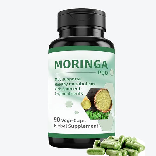 Organic Moringa Capsules 90ct - Natural Energy & Antioxidant Supplement with Vitamins - Vegan, Non-GMO (1PCS)
