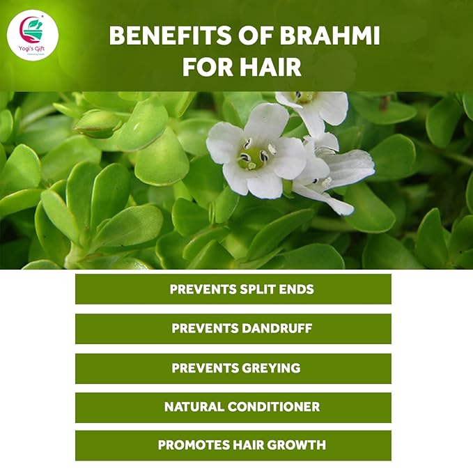 Yogi's Gift® | Brahmi Powder 8 Oz | Natural Hair Growth Booster & Volumizer | Scalp Nourishing Mask | Bacopa Monnieri powder