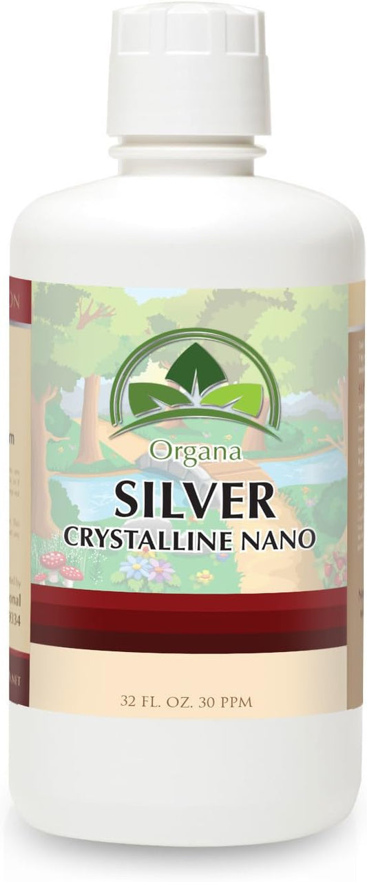 Organa Crystalline Nano Colloidal Silver - 30 PPM - 32 oz Bottle