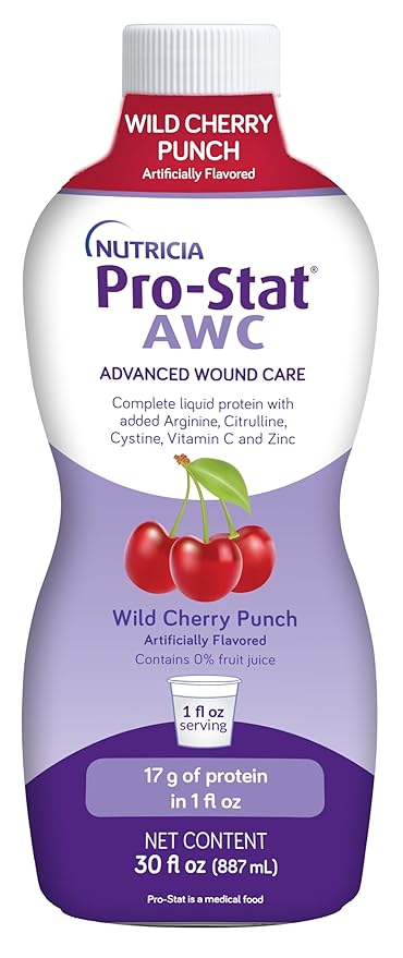 Pro-Stat Advanced Wound Care (AWC), Concentrated Liquid Protein Medical Food - Wild Cherry Punch Flavor, 30 Fl Oz bottle