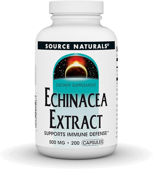 Source Naturals Echinacea Root Extract - Supports Immune Defense* - 500mg - 200 Capsules