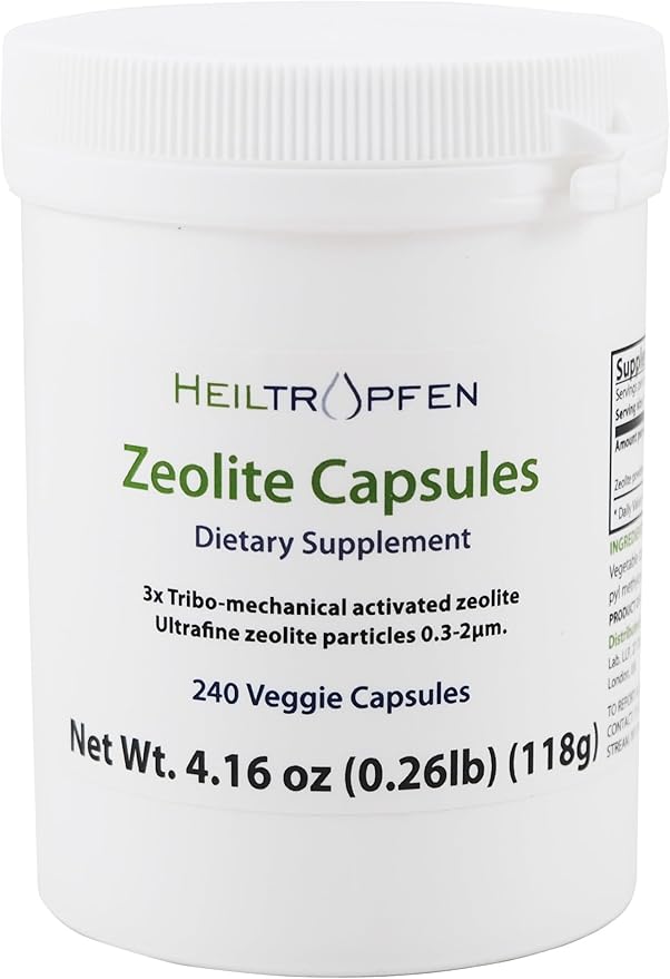 Zeolite 240 Capsules | Detox | Clinoptilolite | 3X Activated | Natural Mineral Dust Less-Than 2 µm | Heiltropfen®