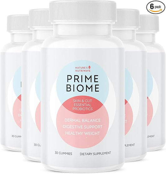 PrimeBiome Probiotic Gummies – Plant-Based Blend with Inulin, Lion’s Mane, Ginger & More– Non-GMO, No Stimulants, GMP Certified – 30 Gummies, 6 Month Supply