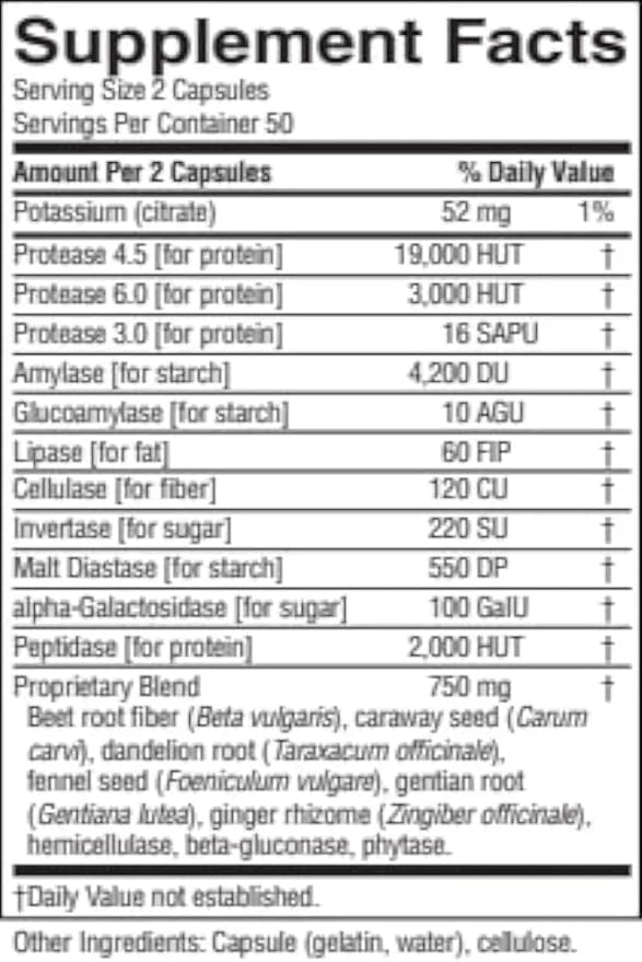 Nature's Sunshine Proactazyme 100 Capsules