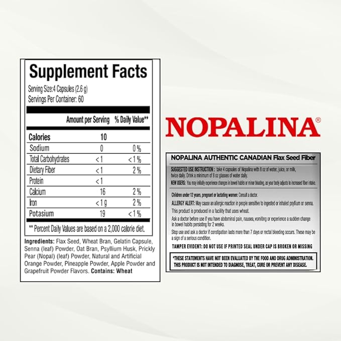 Nopalina Flax Seed Capsules 240 Capsules