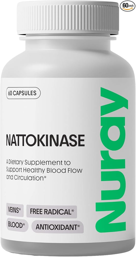 Nuray Nattokinase 150 mg, 20,000 FU per Serving – Supports Healthy Circulation and Vascular Function, 60 Vegetarian Capsules