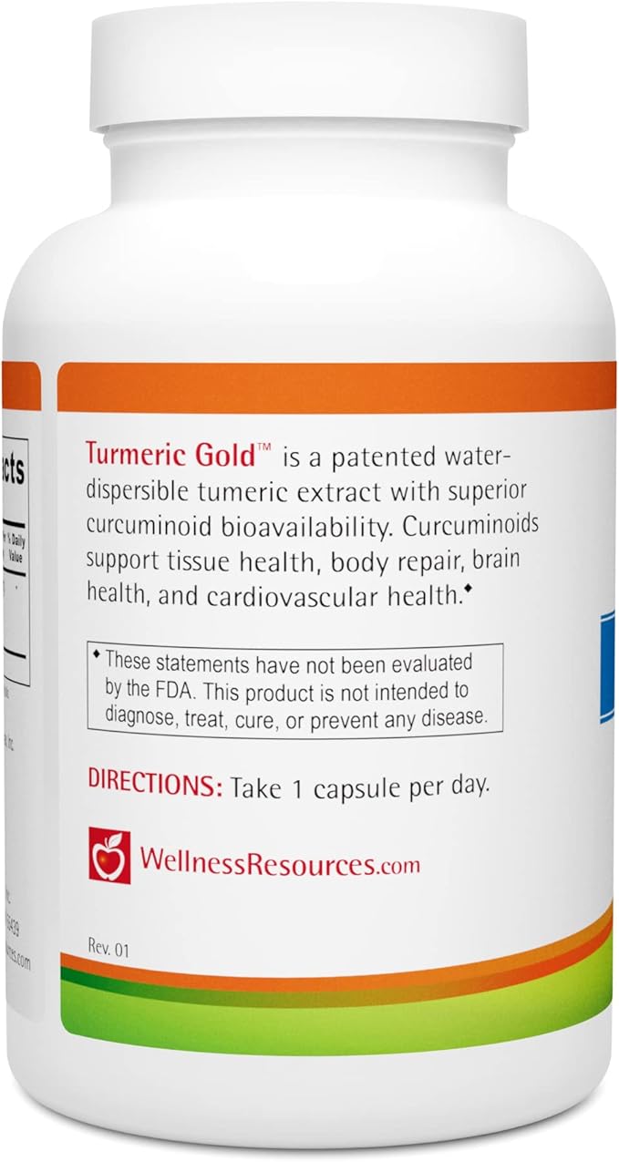 Turmeric Gold Caps with TurmiPure Turmeric Extract - 90 Servings - Highest Curcuminoid Bioavailability - Non-GMO, Vegan, Gluten-Free Turmeric Supplement …