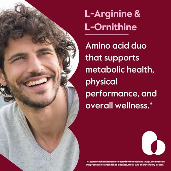 BESTVITE L-Arginine L-Ornithine 500-250 (120 Vegetarian Capsules) - No Stearates - No Fillers - Vegan - Non GMO - Gluten Free - No Calcium Silicate