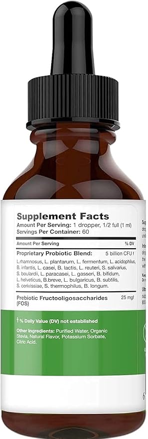 Probiotics for Women, Men and Kids - 20 Strain Liquid Probiotic Supplement for Digestive & Gut Health