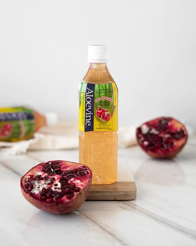 Aloevine Aloe Vera Drink Pomegranate healthy juice l 16.9 oz. 10 pack l smart fruit Korean drinks