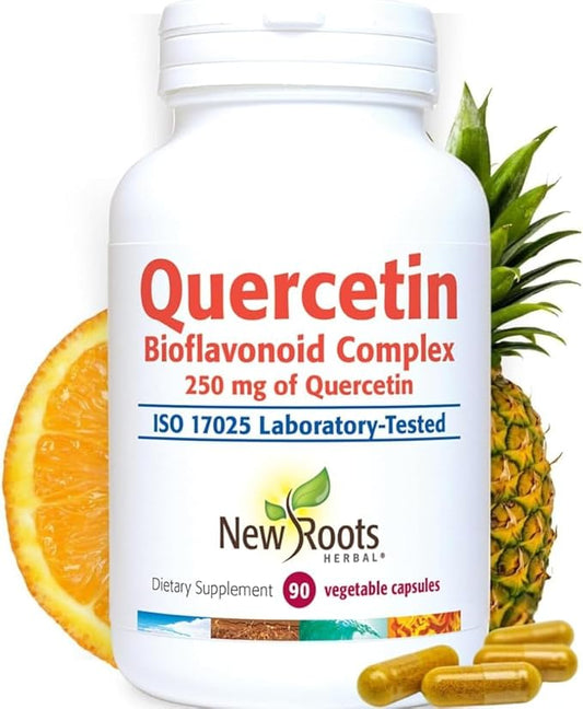 NEW ROOTS HERBAL Quercetin with Bromelain Capsules | 4-in-1 Formula with Quercetin, Bromelain, Bioflavonoids and Rutin | Heart Health and Immune Support Supplement (90 Veggie Capsules), Non-GMO