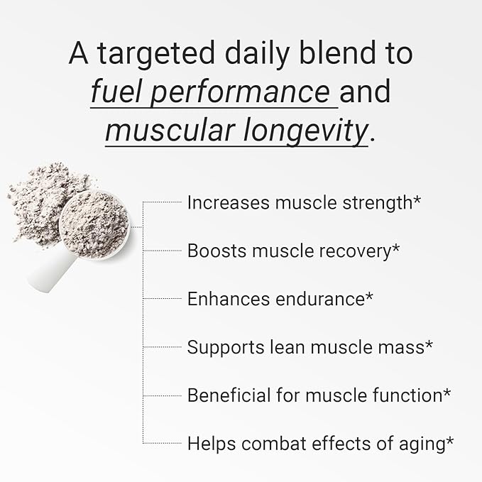 FLT Muscle Supplement with Clinically Proven Ingredients for Muscle Strength, Recovery, Endurance & Muscle Mass Maintenance - with Peptides, Creatine, Magnesium, Zinc & Electrolytes – 30 Servings